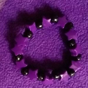 purple star black kandi bracelet